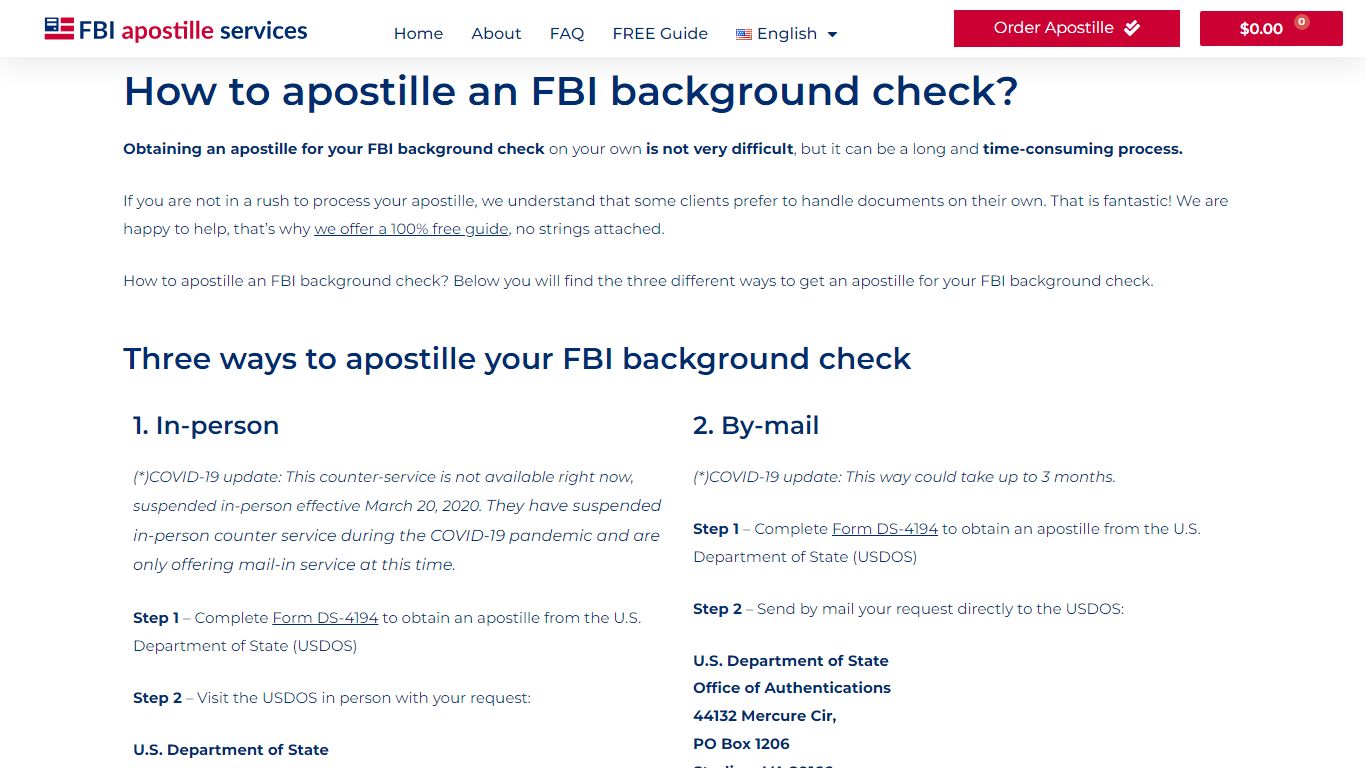 How to apostille an FBI background check? - FBI Apostille Services
